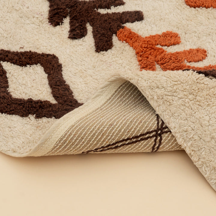 Rust Boho Arrow Tufted Cotton Bath Mat, View 5