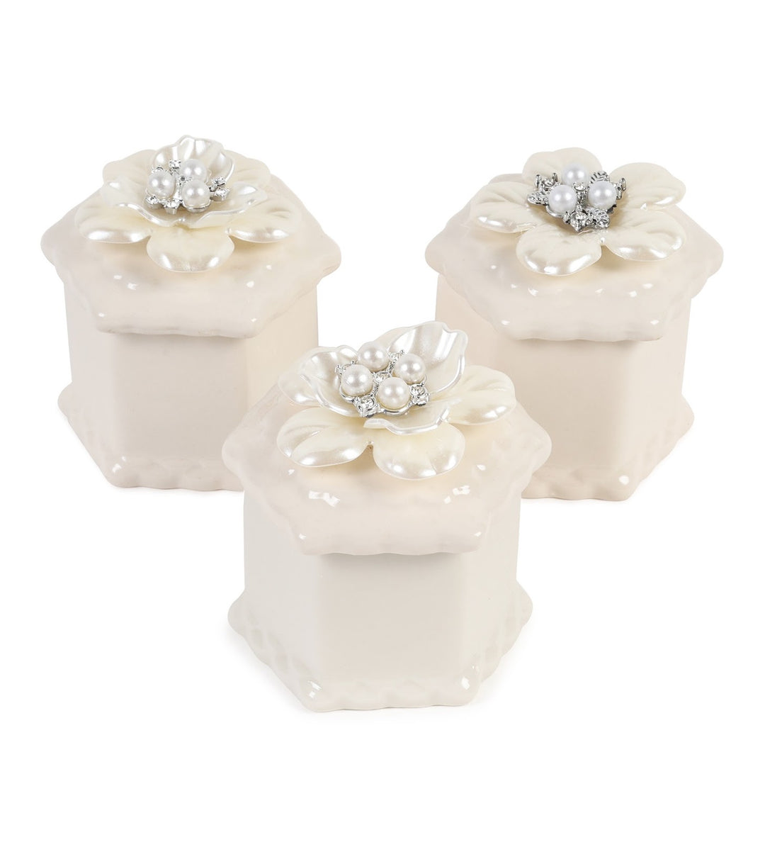 Florabelle Floral Porcelain Trinket Box Set of 3 view 6