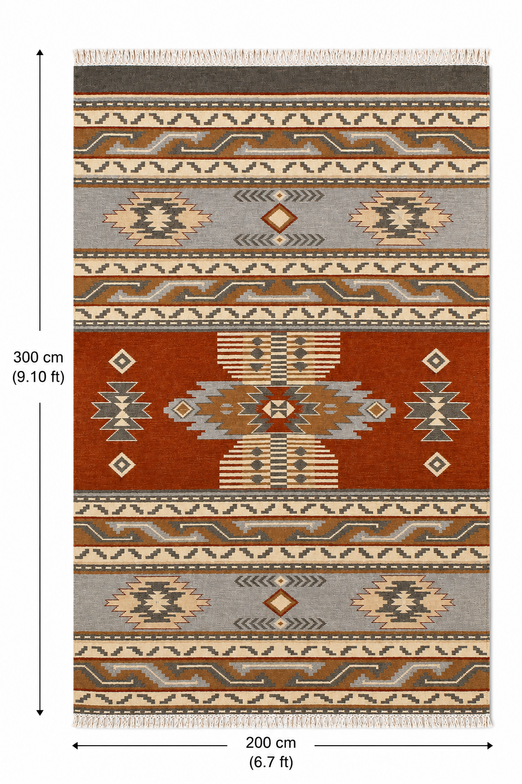 Multicolour Handwoven Wool Kilim Rug