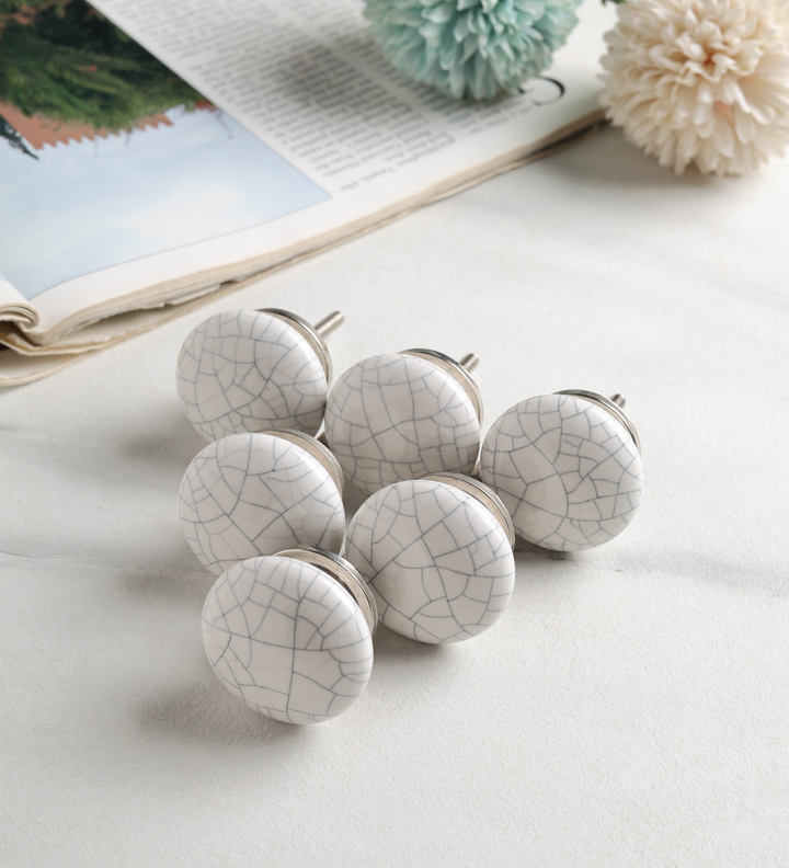 Cressa Web Pattern Ceramic Cabinet Knobs Set of 6 view 1