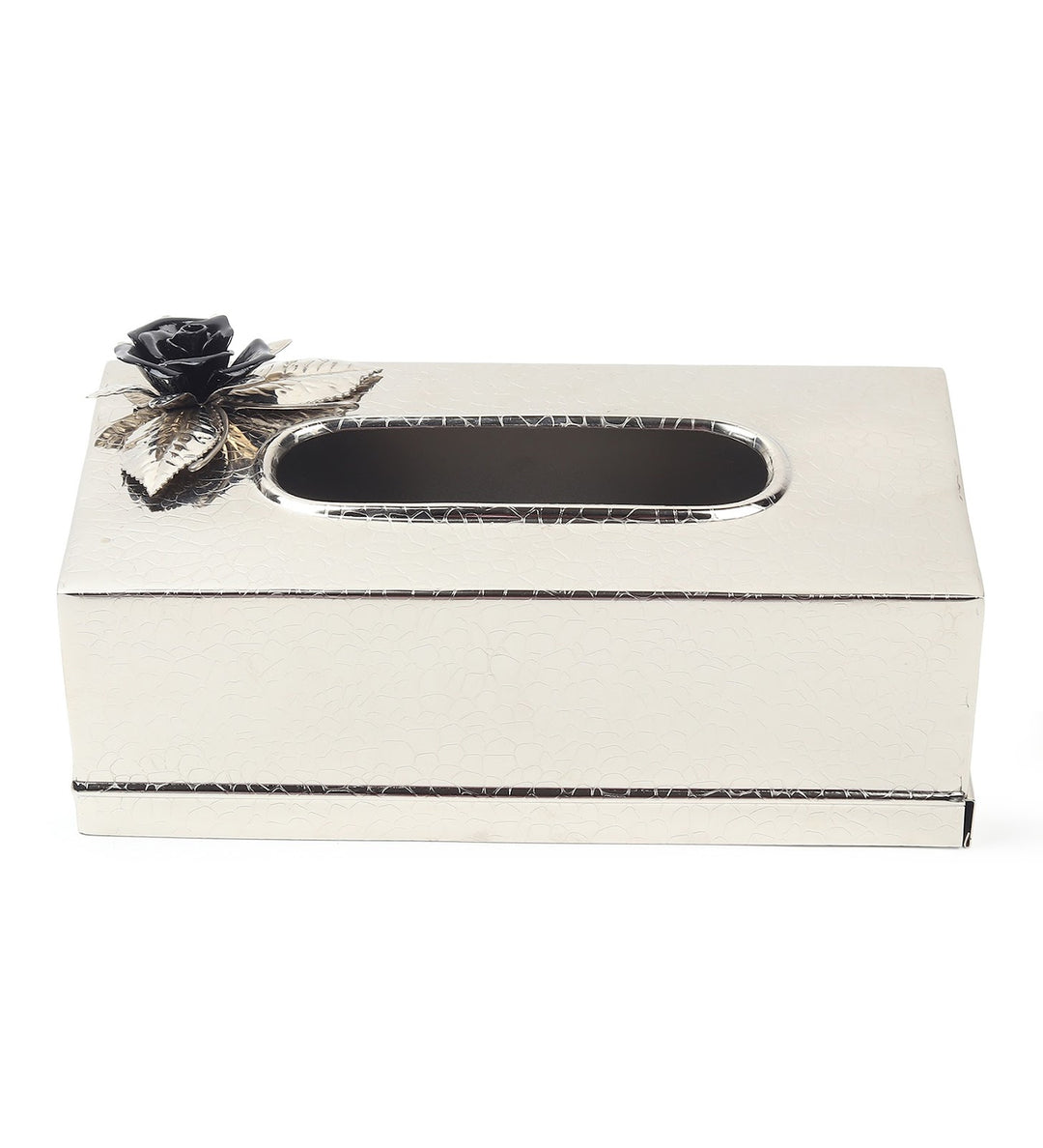 Petal Eclat Stainless Steel Tissue Box Holder Black view 4