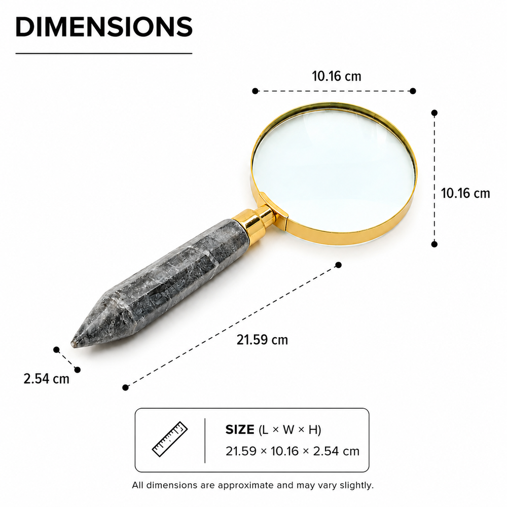 Rickon Marble Handle Handheld Table Magnifier