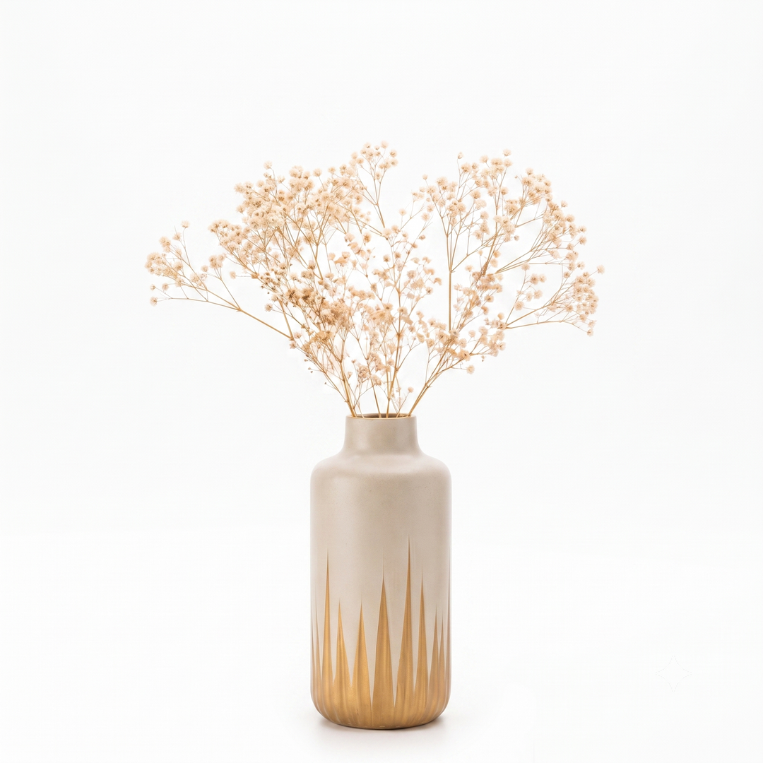 Glass Flower Vase, Silver
