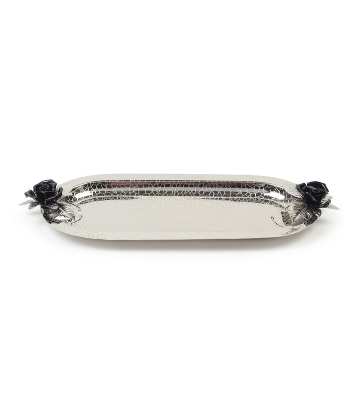 Petal Eclat Oval Stainless Steel Serving Tray Black view 4