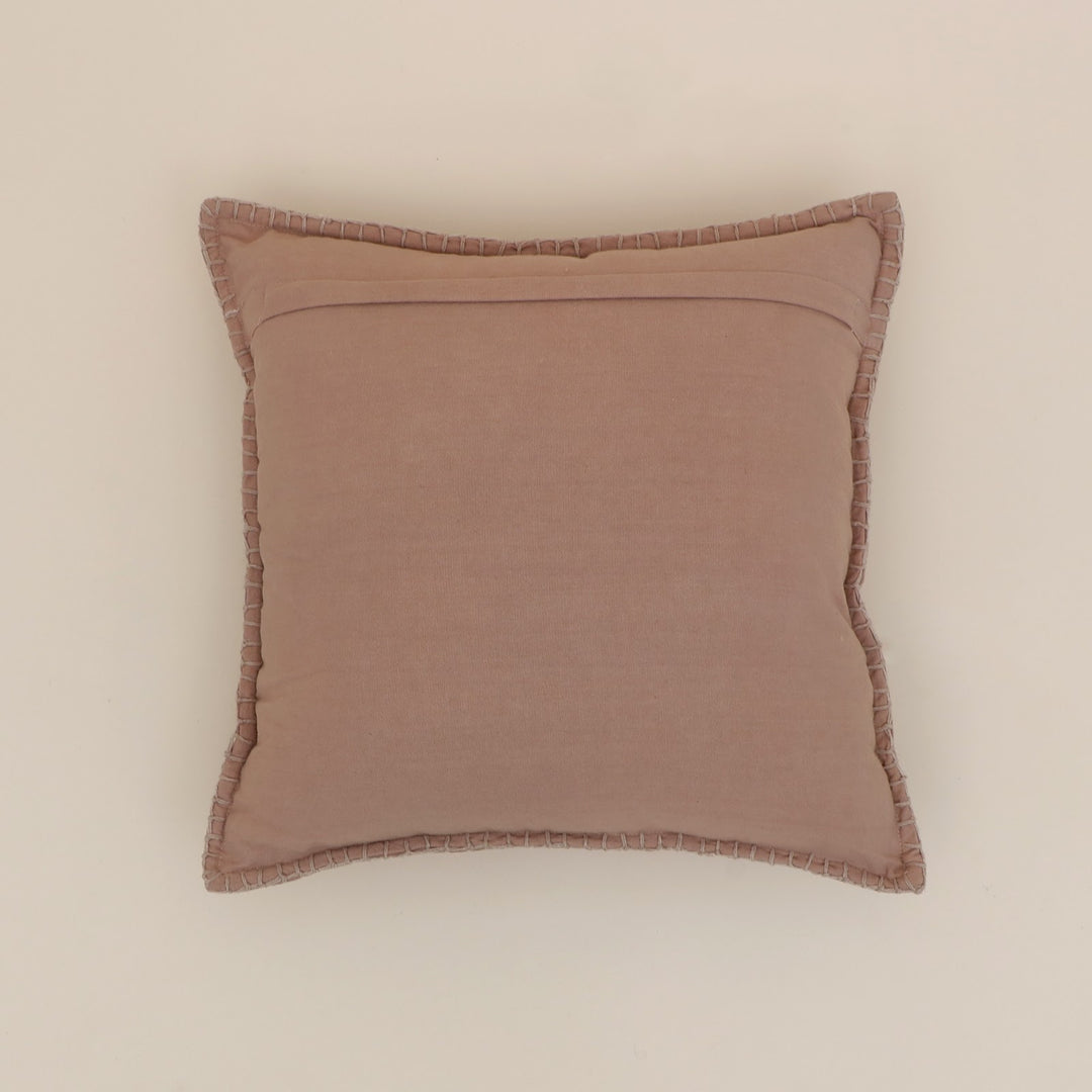 Old Pink Velvet Blanket Stitch Cushion, View 3