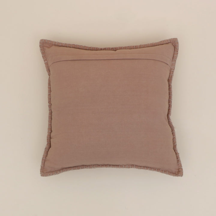 Old Pink Velvet Blanket Stitch Cushion, View 3
