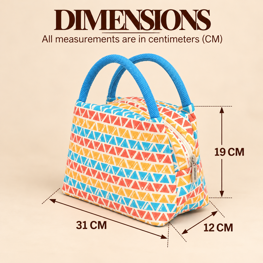 Thermal Insulated Lunch Tote, Triangle Pattern, View 2