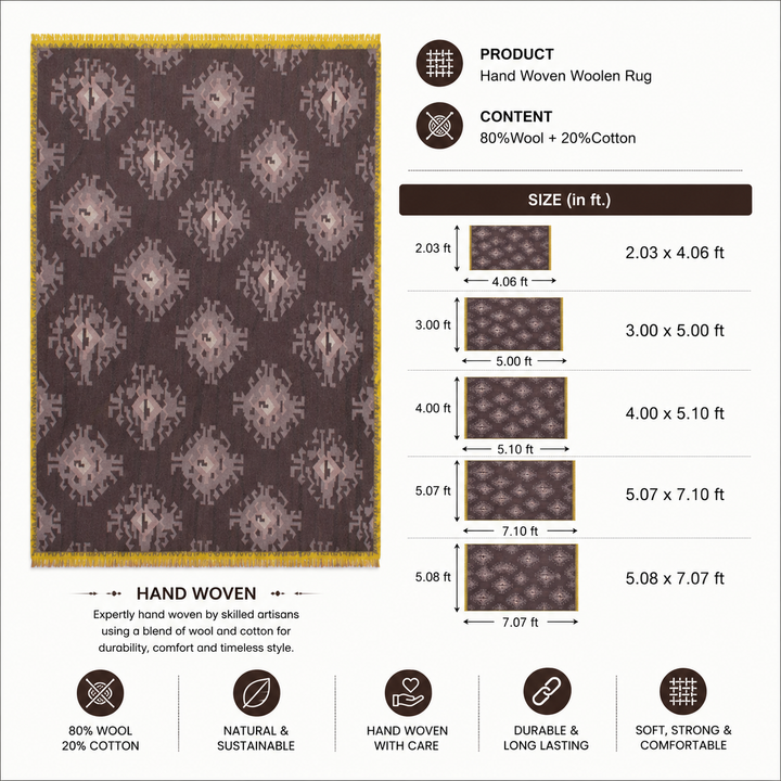 Expobazaar handwoven wool patch kilim rug VCD-10048