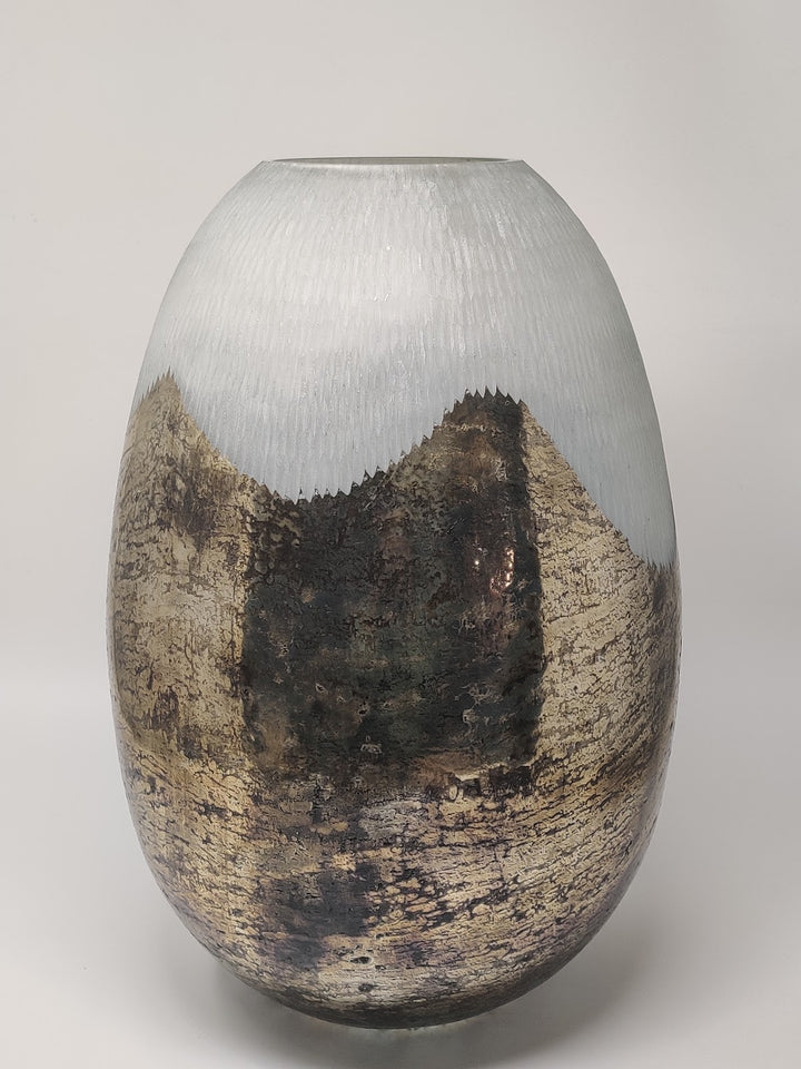 Expobazaar Silver Foil Net Cut Handcrafted Vase
