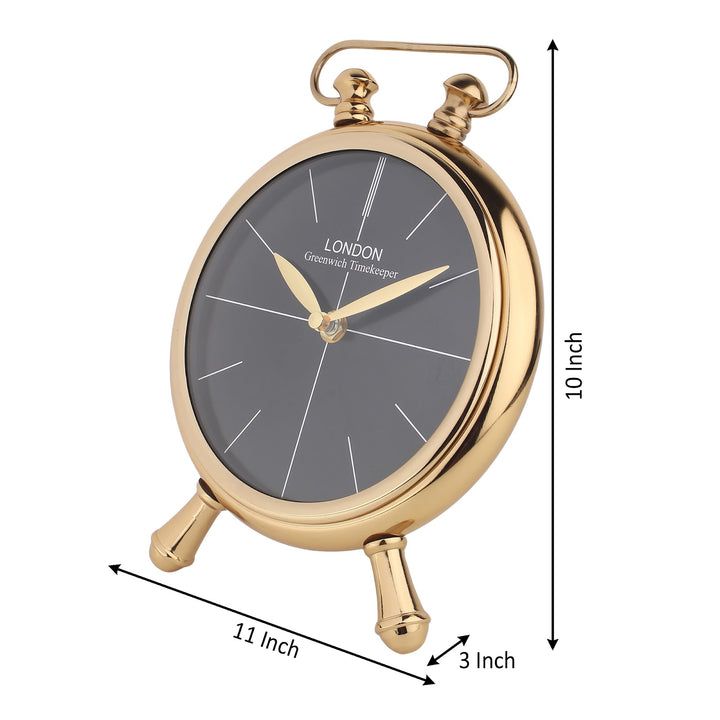 Expobazaar Essence Desk Gold Steel Table Clock