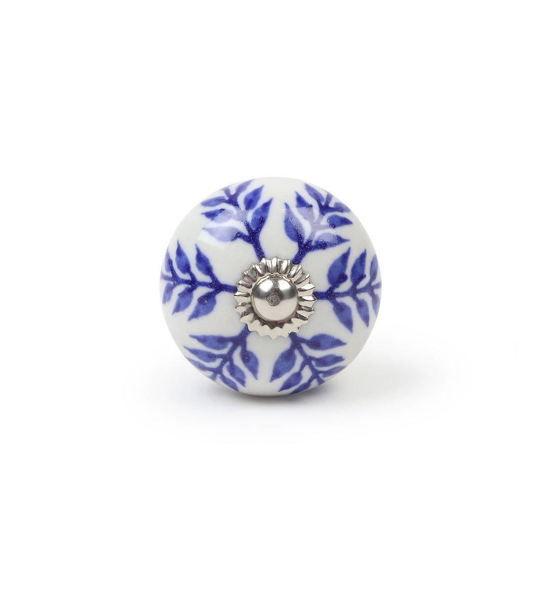 Ink Petal Blue Floral Ceramic Cabinet Knobs Set of 6 view 4