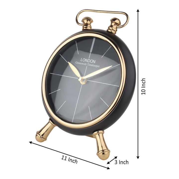 Expobazaar Essence Desk Black  Aluminium Table Clock