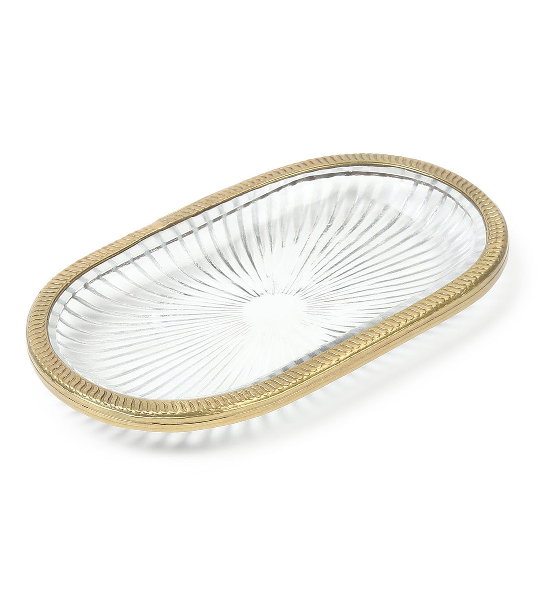 Solara Textured Trinket Tray with Metallic Rim view 5