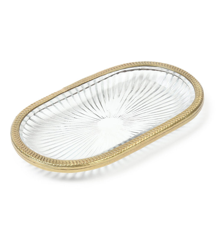 Solara Textured Trinket Tray with Metallic Rim view 5