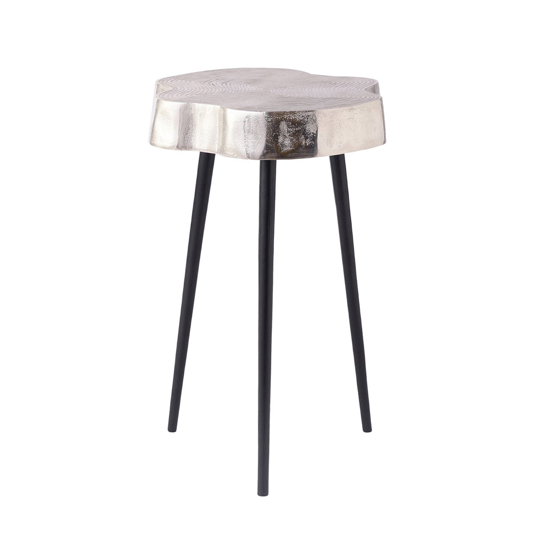 Expobazaar Sawed Log Side Table in Silver