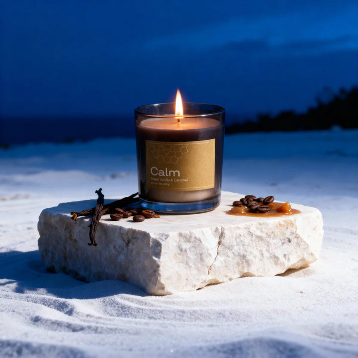 Expobazaar Calm Vanilla & Caramel Vegan Wax Candle Palm Wax
