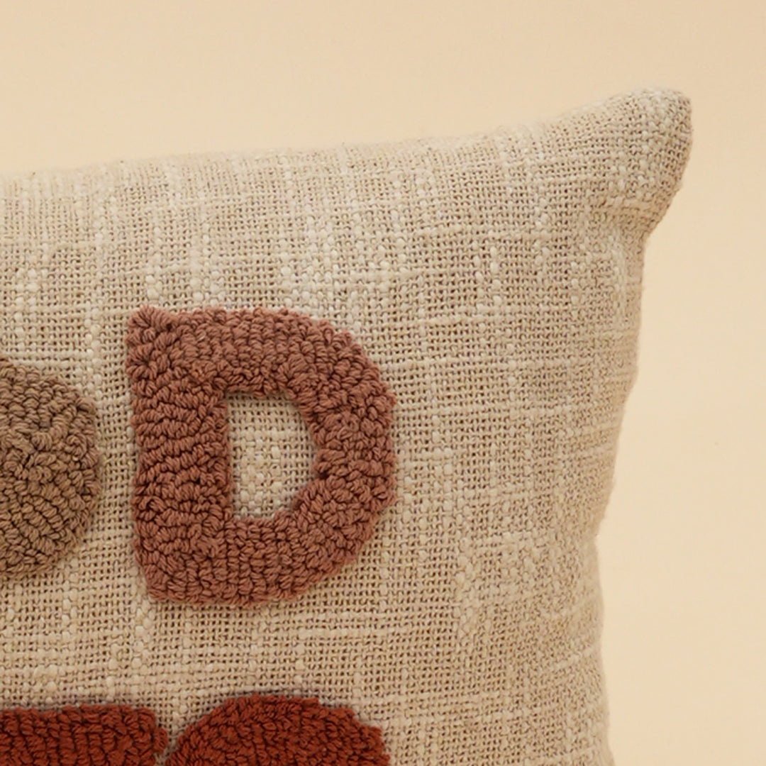 Good Vibes Tufted Lumbar Cushion, Rust, View 4