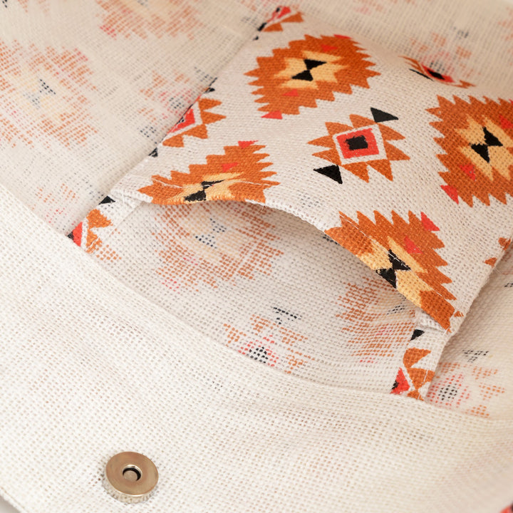 Tribal Print Jute Carry Bag, View 6