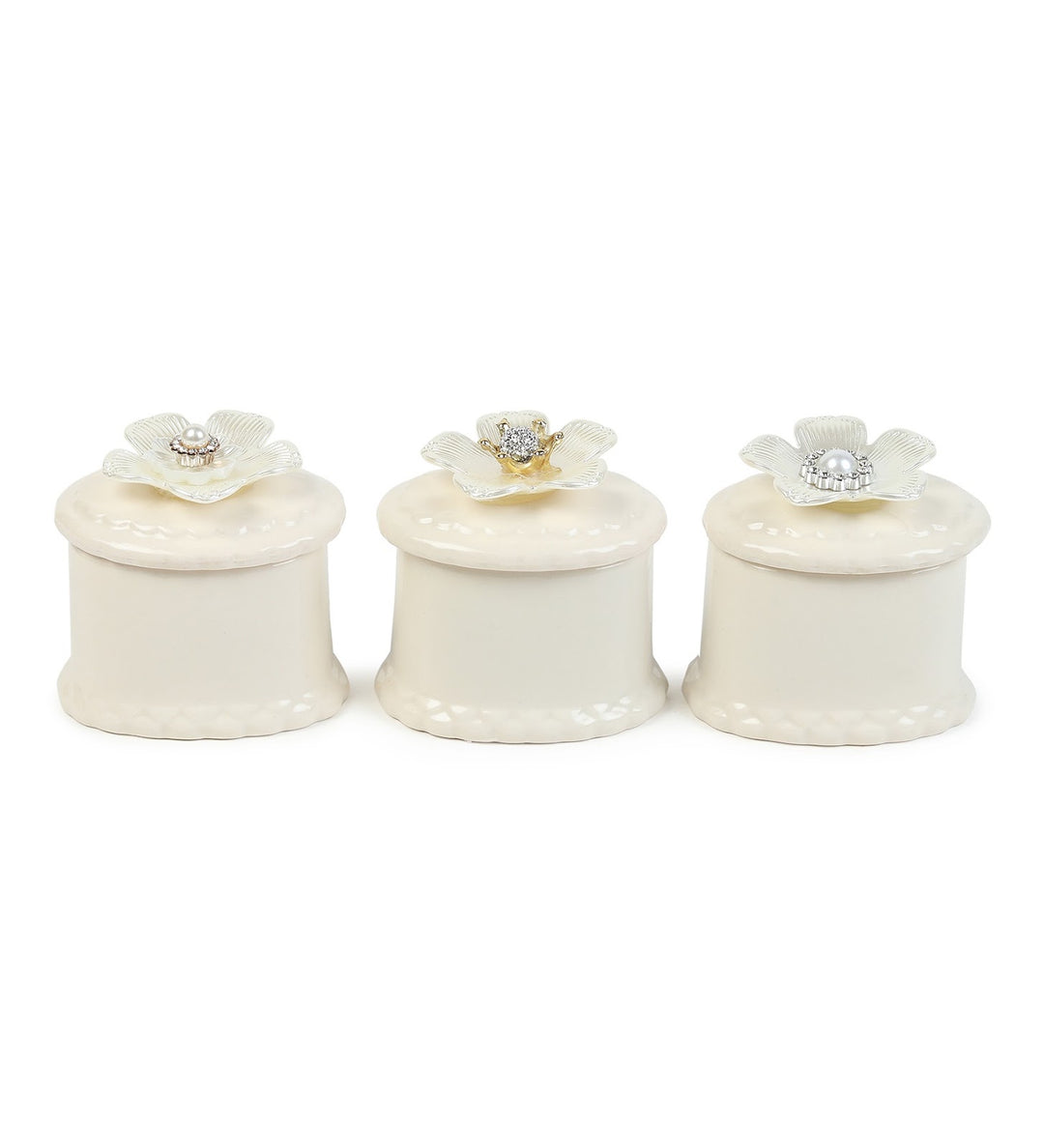 Primula Three Blossom Porcelain Trinket Box Set view 4