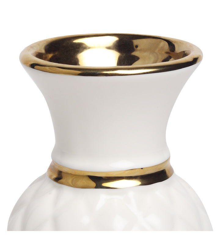Crownlet Textured Porcelain Bud Vase with Gold view 4