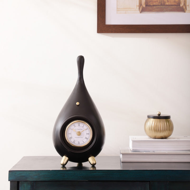 Expobazaar Time Drop In Black Gold Clock