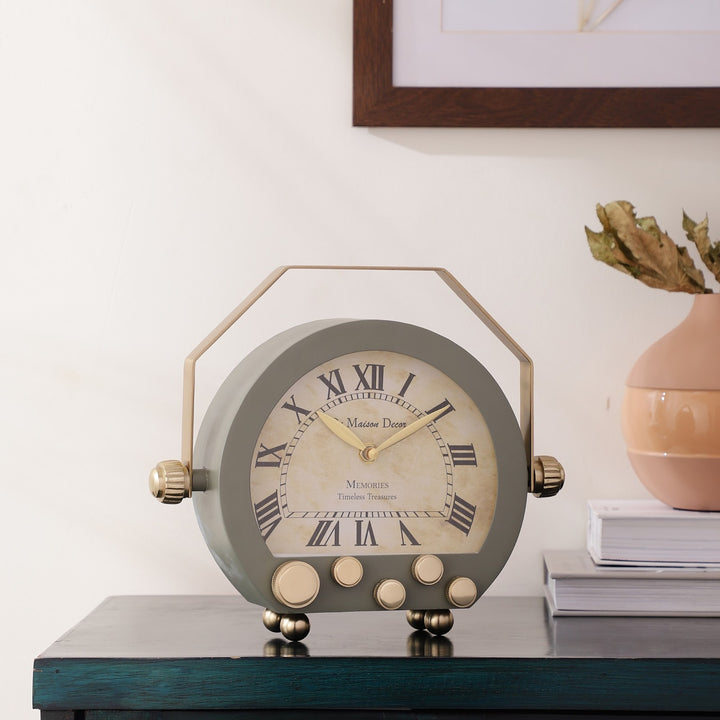 Expobazaar Kent Clock In Green Gold