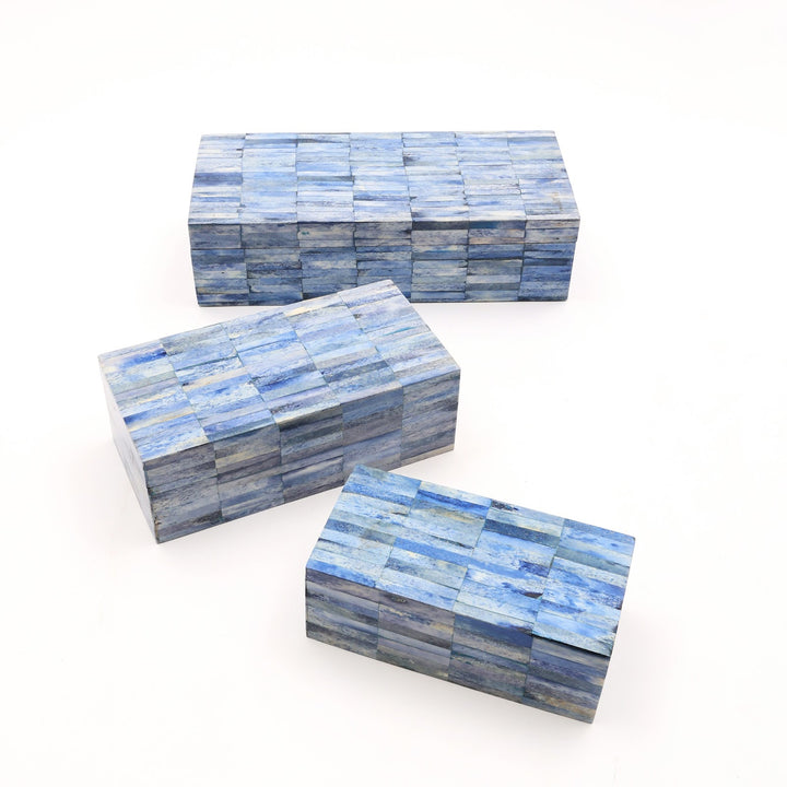 Indigo Inlay Decorative Storage Box Large