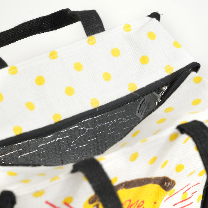 Express Jute Lunch Bag, Pizza Slice Print, View 5