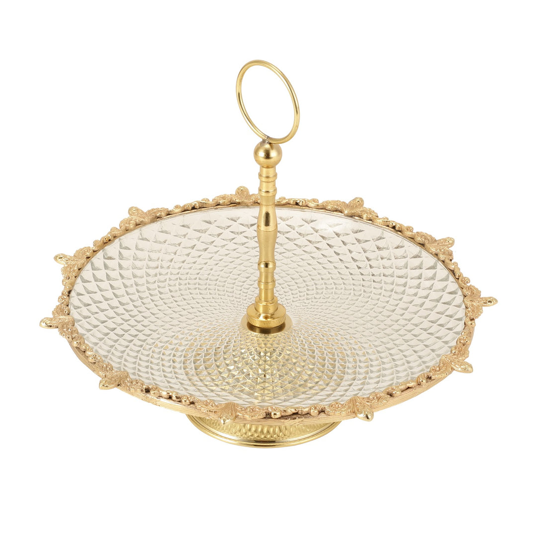 Expobazaar Crystal Spike Cake Stand In gold