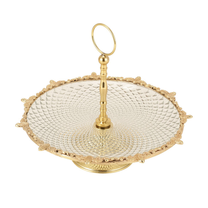 Expobazaar Crystal Spike Cake Stand In gold