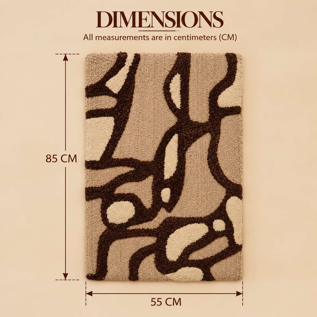 Abstract Tufted Wool Wall Art, Brown