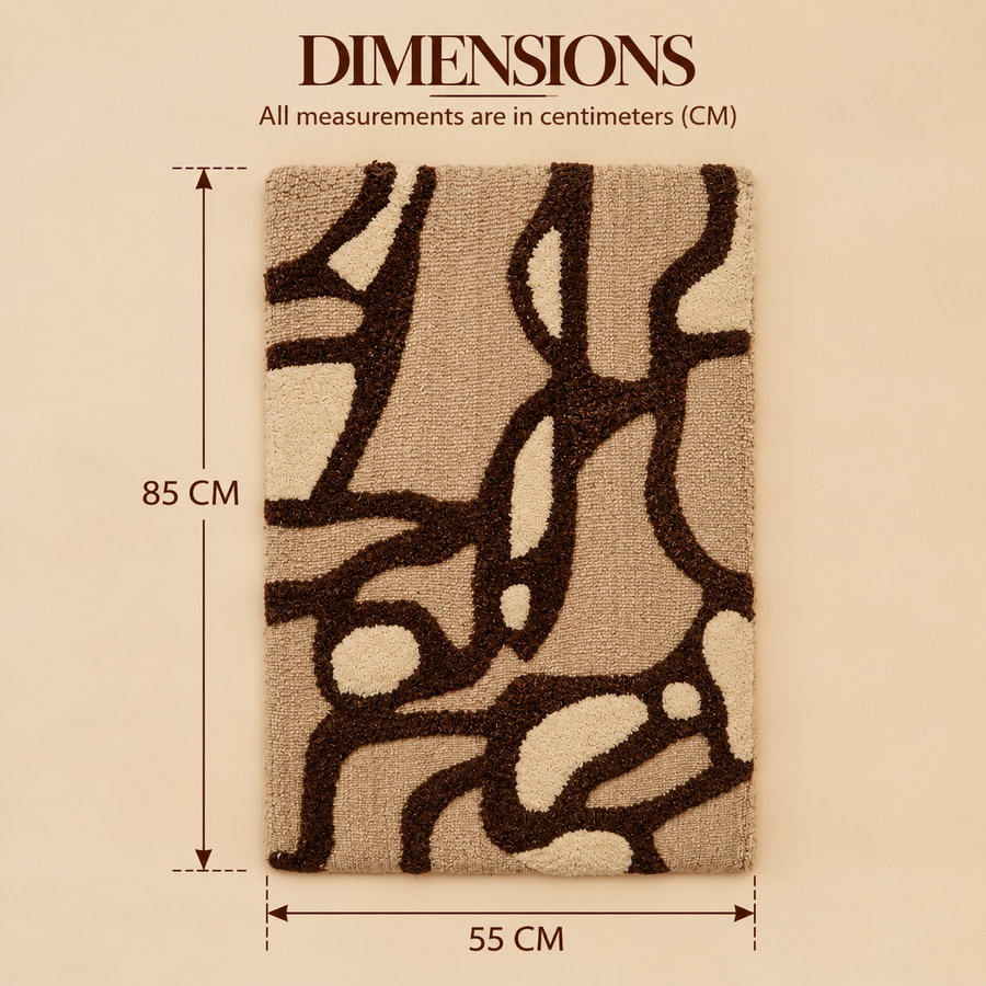 Abstract Tufted Wool Wall Art, Brown
