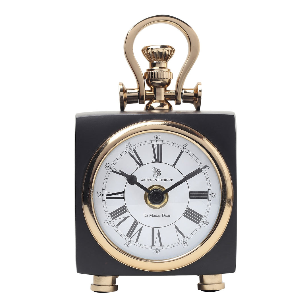 Expobazaar Chrono Cube Black Aluminium Table Clock