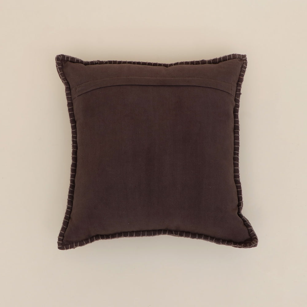 Tobacco Velvet Blanket Stitch Cushion, View 2
