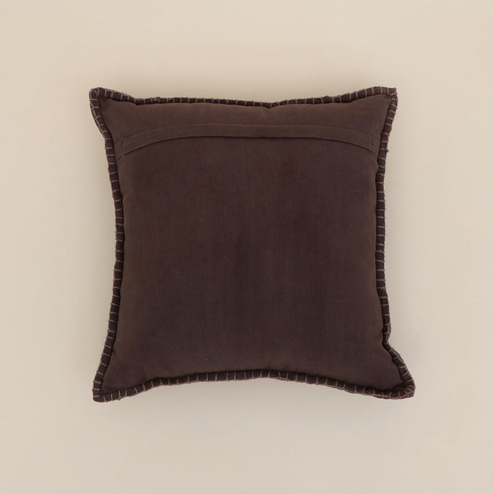 Tobacco Velvet Blanket Stitch Cushion, View 2