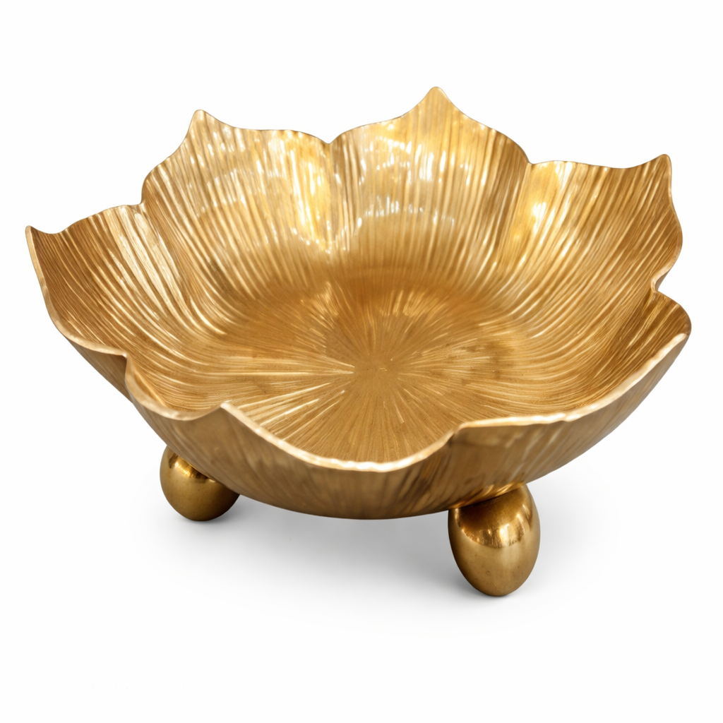 Handcrafted Aluminium Lotus Urli Bowl for Home Décor