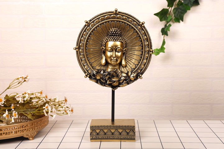 Expobazaar Antique Buddha Head Resin Sculpture for Peaceful Decor