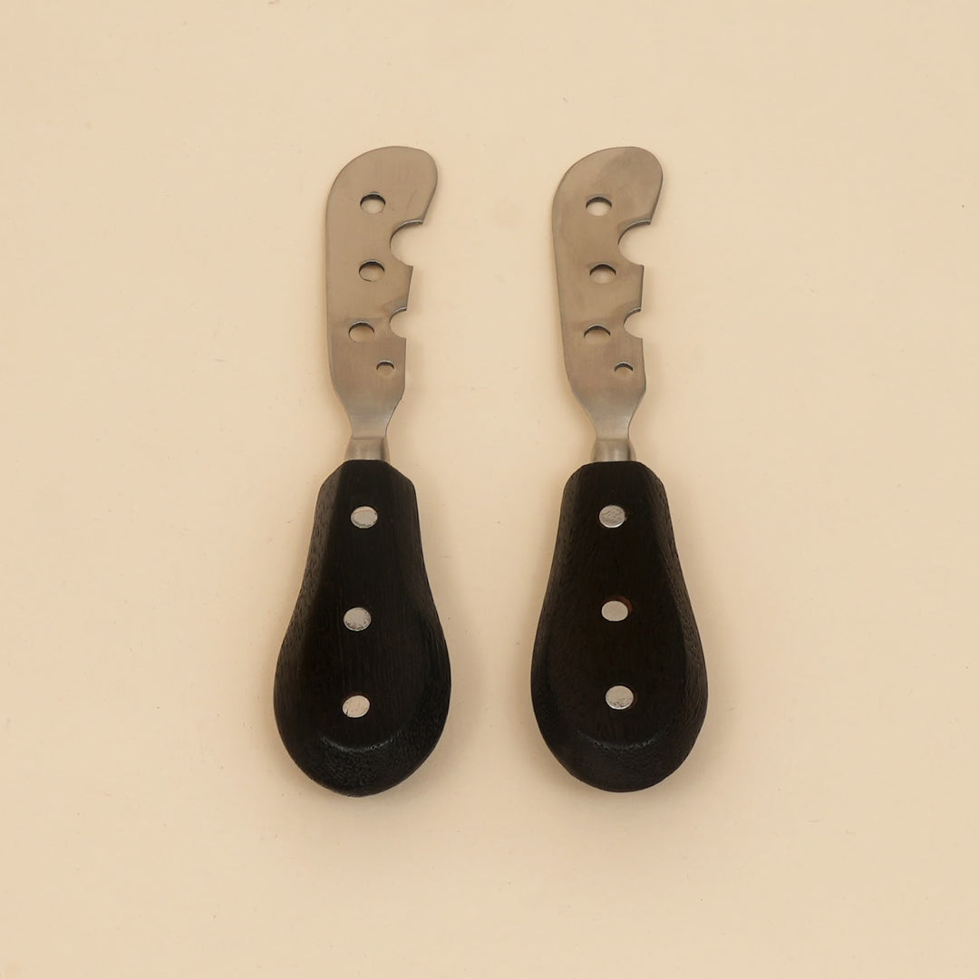 Cheese knife and spreader serving set
