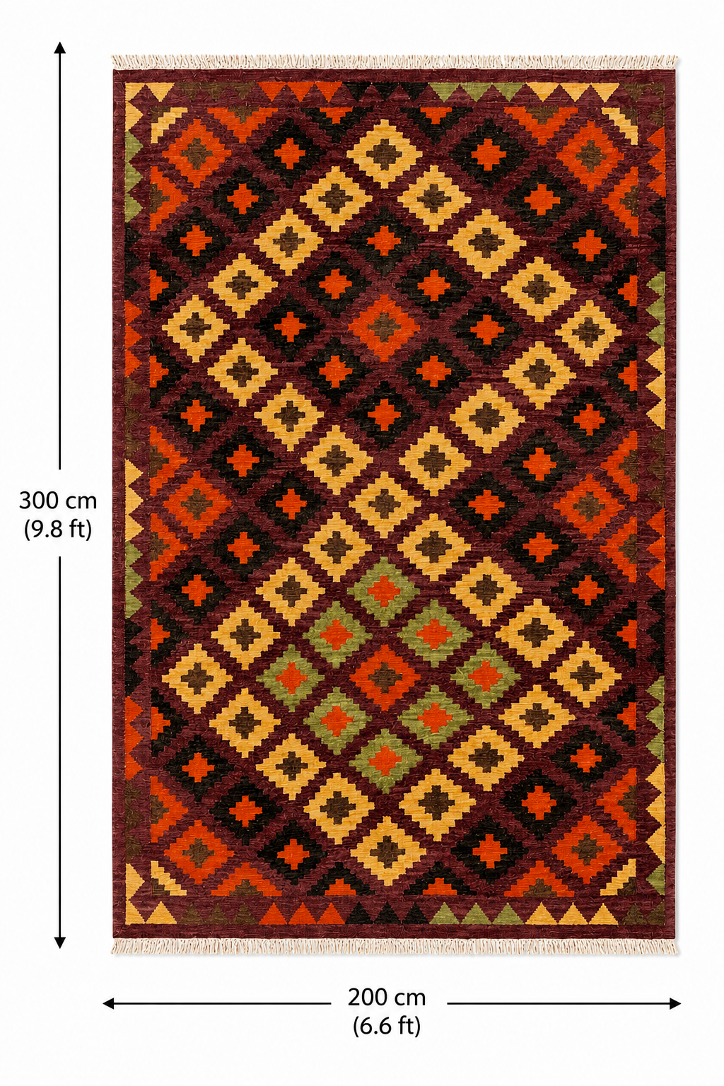 Multicolour Stripe Handwoven Wool Kilim Rug