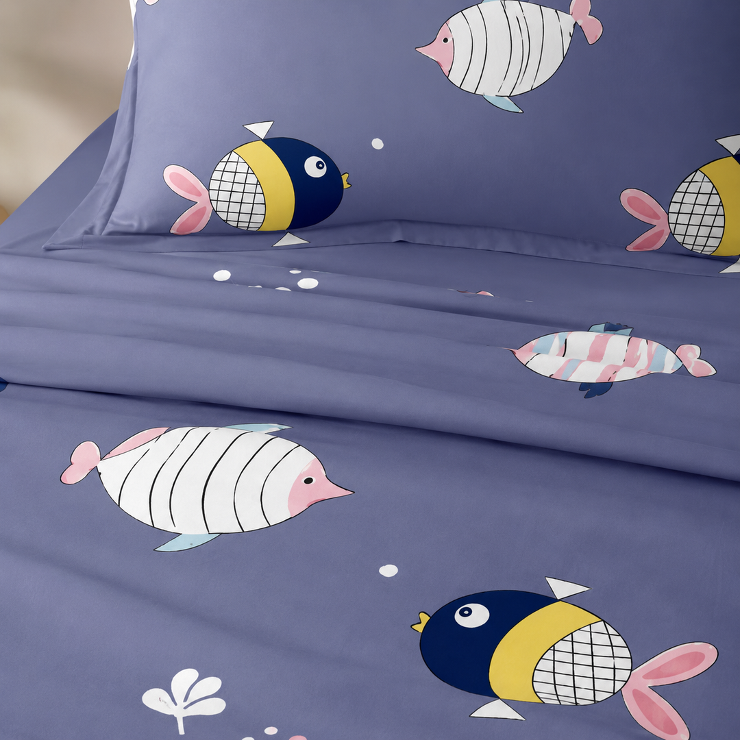 Kids Playful Animal Print Bedsheet