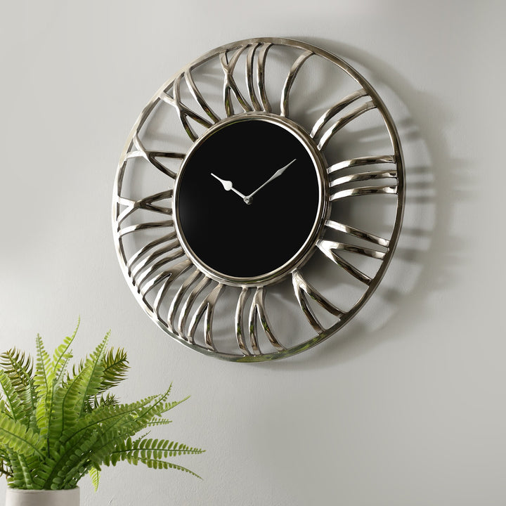 Expobazaar Black Round Wall Aether Clock
