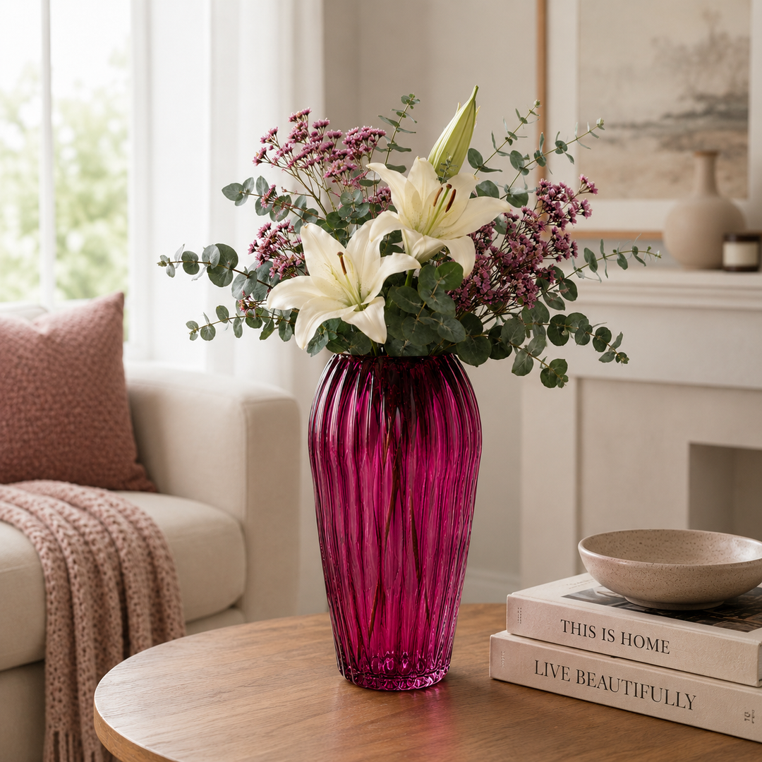 Glass Flower Vase, Rose