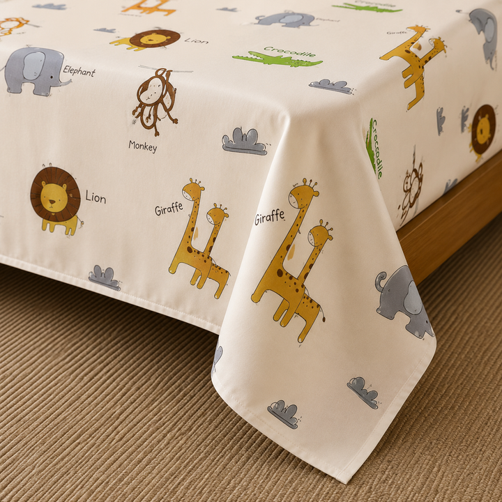 Kids Vibrant Animal Print Bedsheet