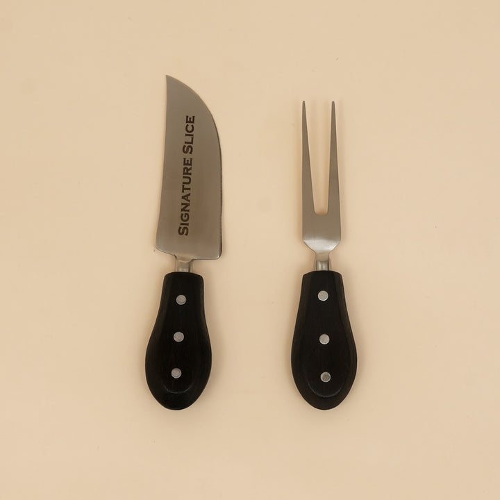 Cheese knife and spreader serving set