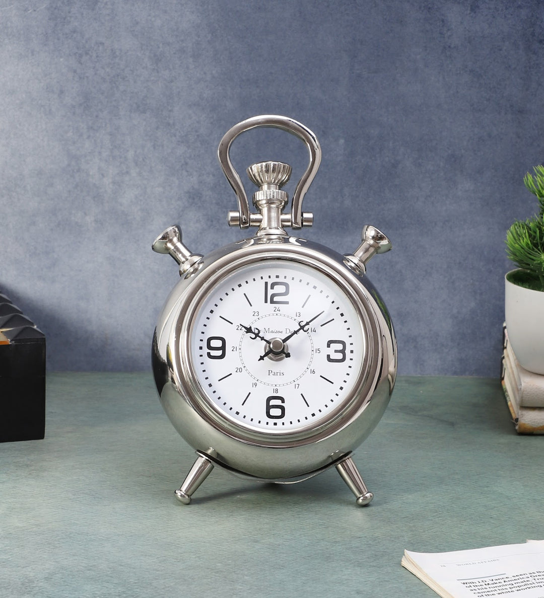 Expobazaar The Belvedere Table Clock Silver