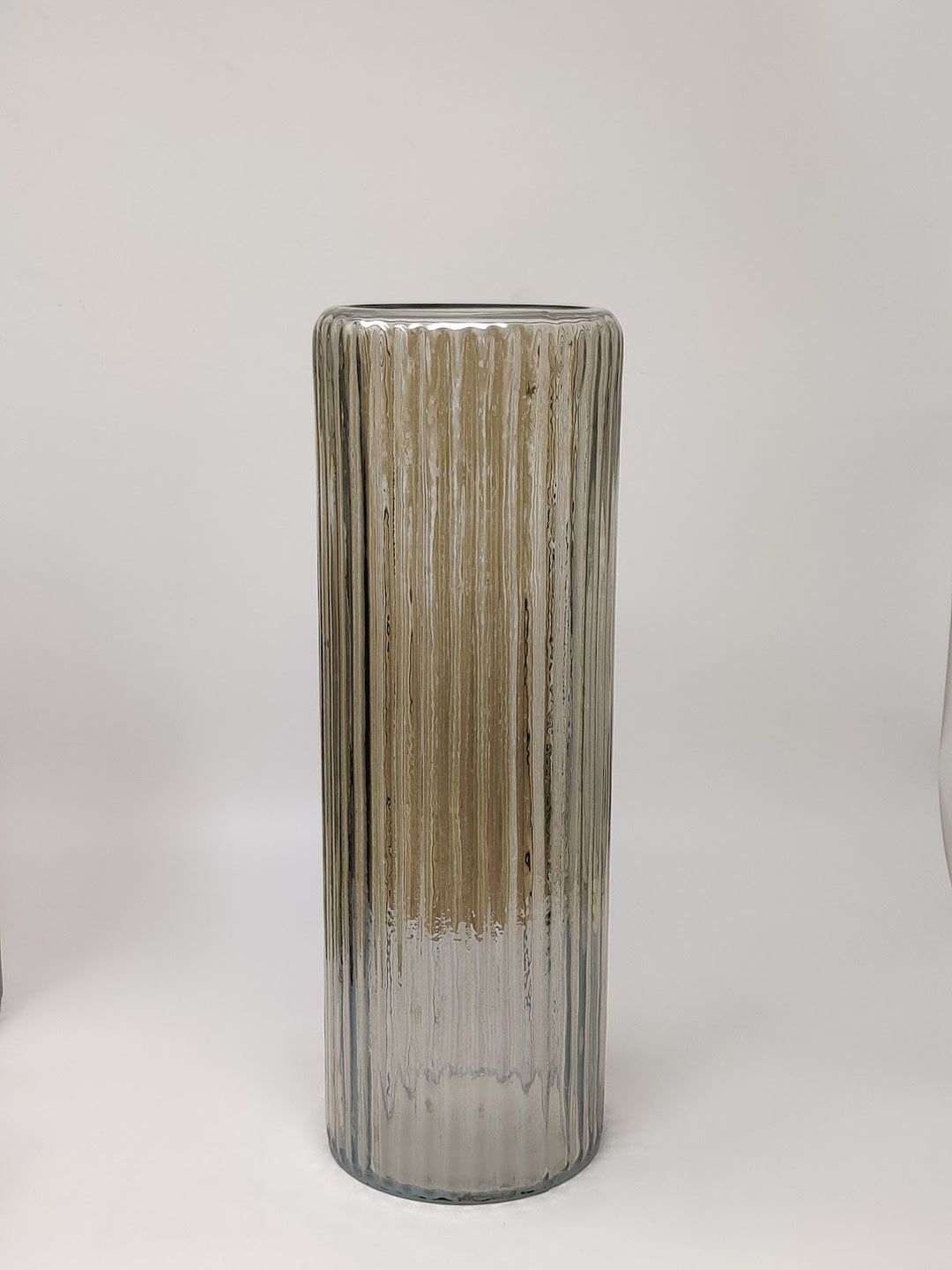 Expobazaar Smoke Glaze Clear Finish Glass Vase