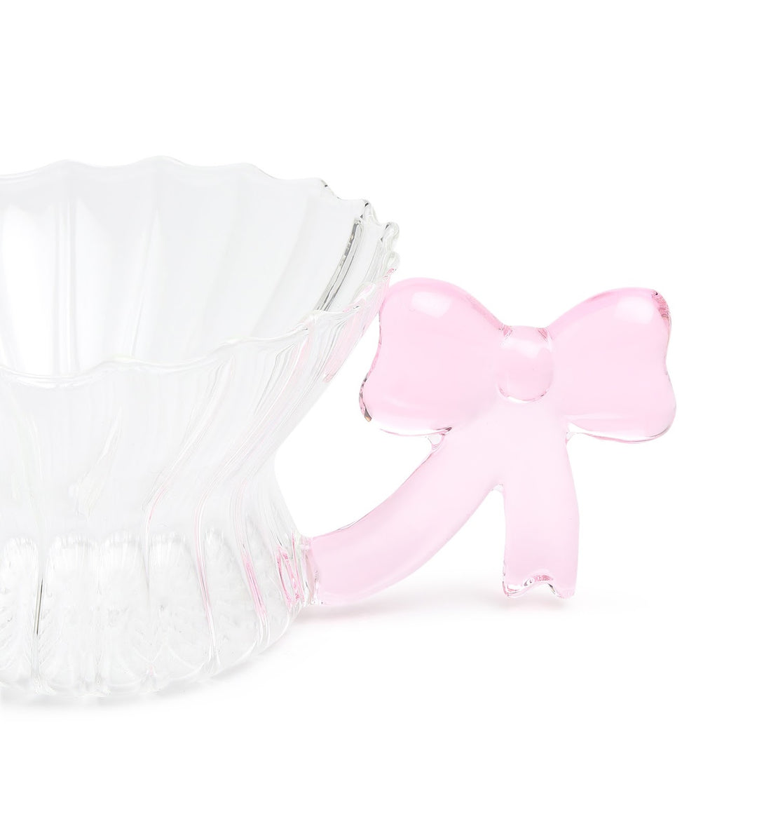 Cleo Spiral Glass Cup with Pink Bow Handle view 6