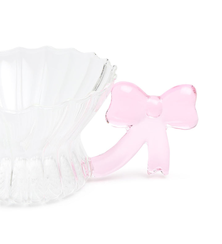 Cleo Spiral Glass Cup with Pink Bow Handle view 6