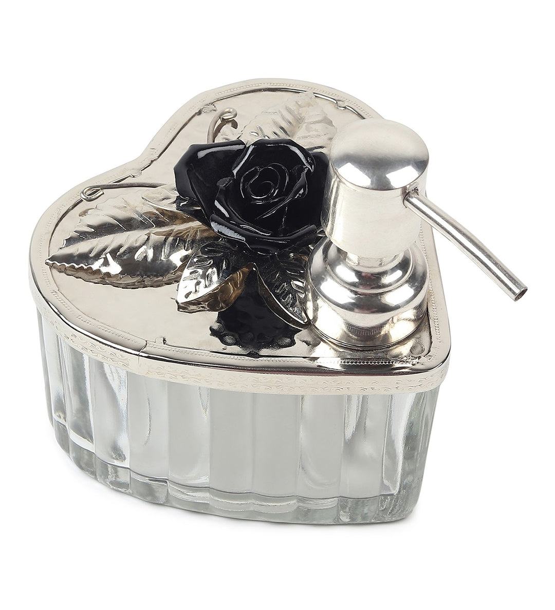 Petal Eclat Soap Dispenser with Floral Bloom Accent Black view 4