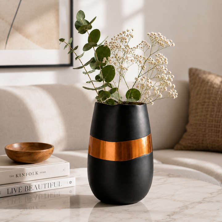Glass Flower Vase, Black